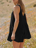 Devine Tied Scoop Neck Wide Strap Mini Dress - Trendsi