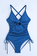 Cutout V-Neck Spaghetti Strap One-Piece Swimwear - Trendsi - Flyclothing LLC