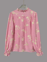 Flower Button Up Long Sleeve Shirt - Trendsi - Flyclothing LLC