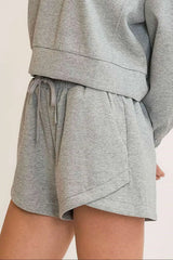 Umgee Full Size Drawstring Sweatshorts with Pockets Plus Size - Trendsi - Flyclothing LLC
