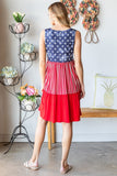 Heimish Full Size US Flag Theme Contrast Tank Dress - Trendsi