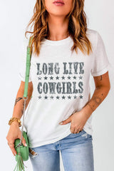 Letter Graphic Round Neck Short Sleeve T-Shirt - Trendsi - Flyclothing LLC