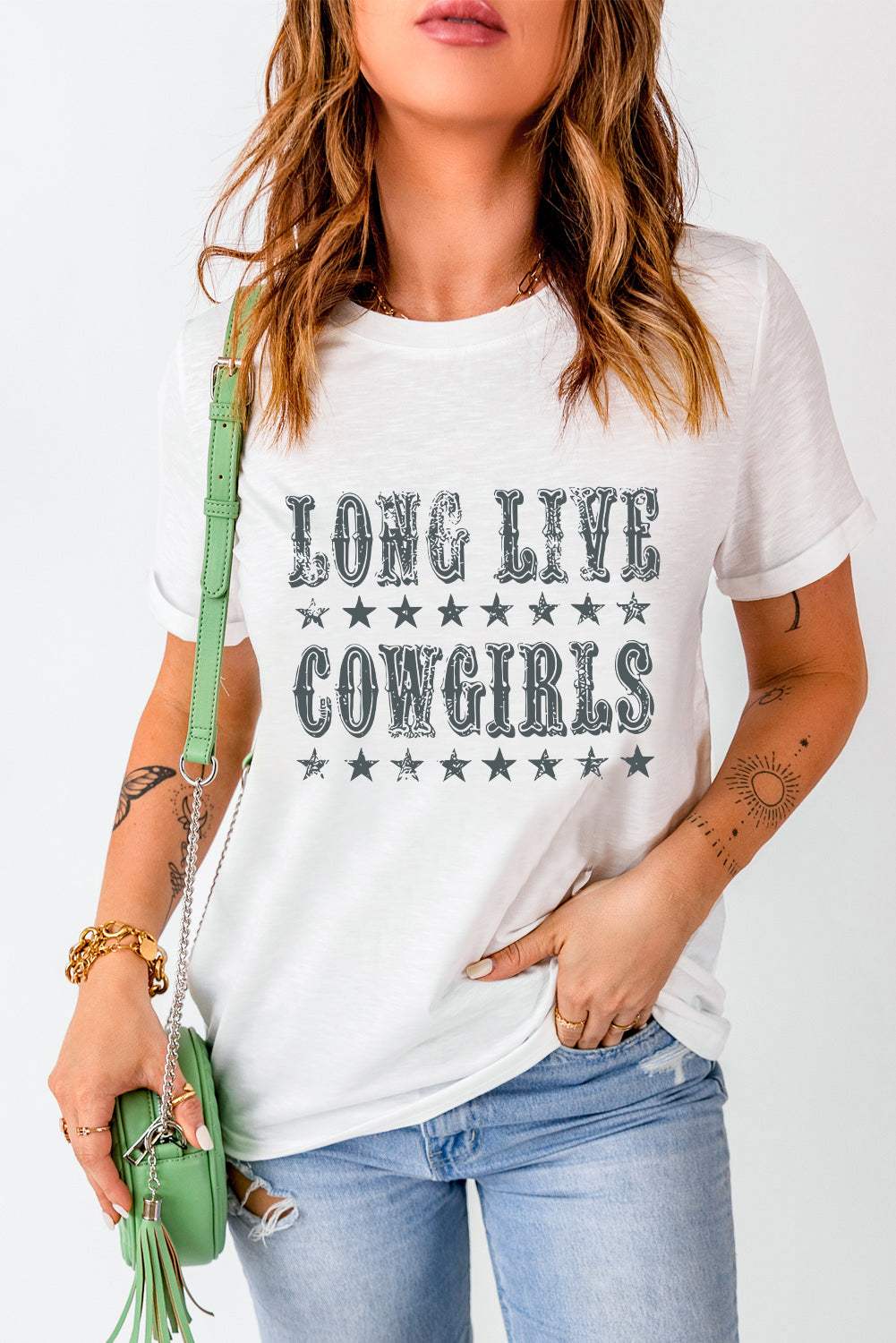 Letter Graphic Round Neck Short Sleeve T-Shirt - Trendsi - Flyclothing LLC