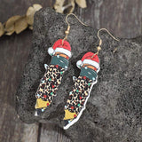 PU Leather Alloy Pencil Earrings - Trendsi - Flyclothing LLC