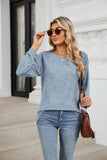 Round Neck Long Sleeve T-Shirt - Trendsi - Flyclothing LLC
