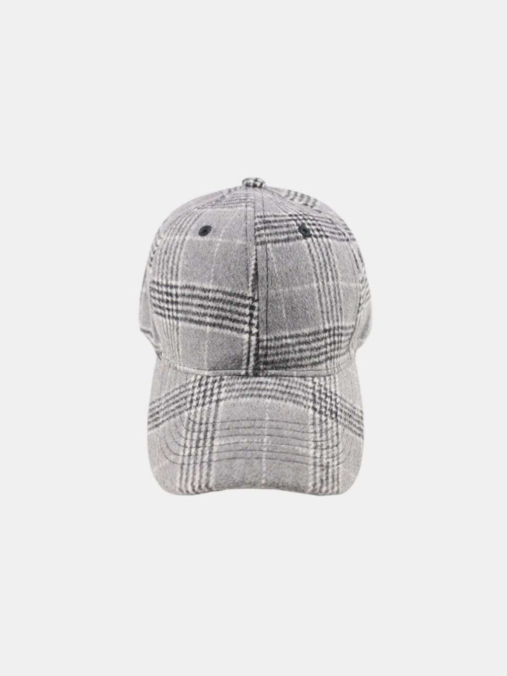 Plaid Adjustable Cotton Baseball Cap - Trendsi - Flyclothing LLC
