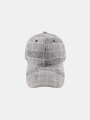 Plaid Adjustable Cotton Baseball Cap - Trendsi