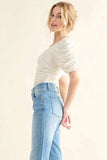 And The Why Buttery Soft Ruched Detailed Jersey Bodysuit - Trendsi