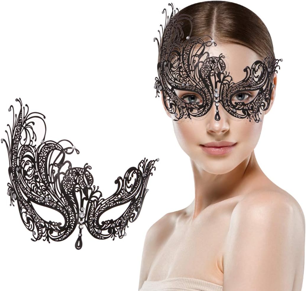 Mask for Women Venetian Metal Party For Carnival Halloween Costume Cosplay - SHOMICOBOUTIQUE - Flyclothing LLC