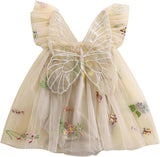 Baby Girl Halloween Costume Butterfly Wing Mesh Flower Sleeveless Tulle Fairy Romper Dress Birthday Tutu Dress - SHOMICOBOUTIQUE - Flyclothing LLC