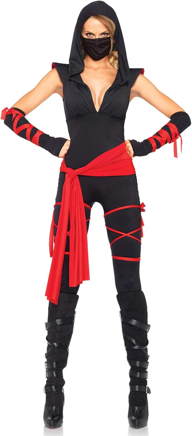 Women's 4 Pc Deadly Ninja Costume Halloween deadpool - SHOMICOBOUTIQUE - Flyclothing LLC