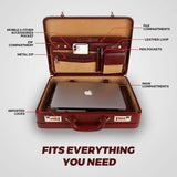Expandable Office Suitcase Briefcase - Classy Leather Bags - Flyclothing LLC