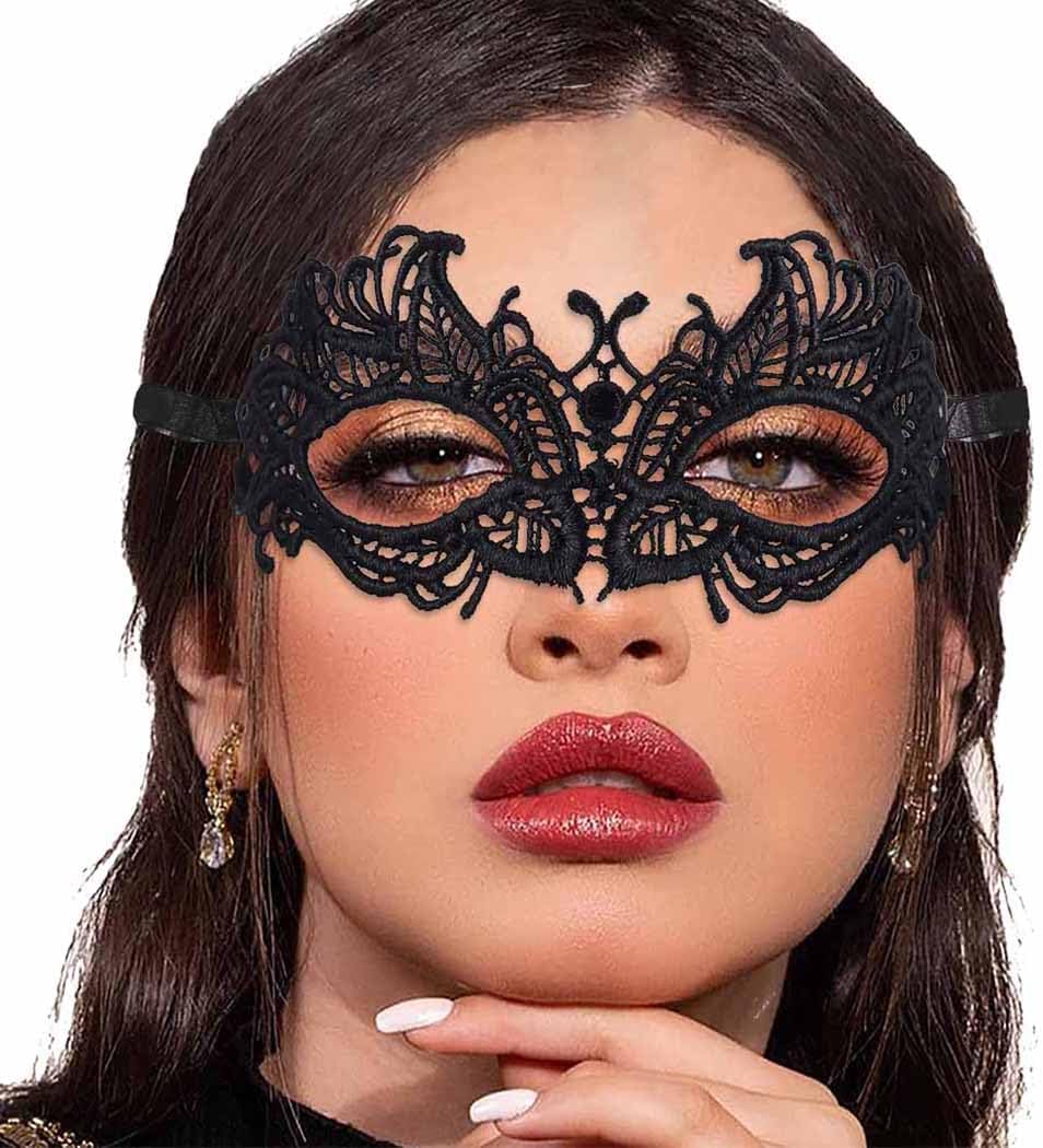 Masquerade Lace Mask Women Black Lace Masks Costume Party Proms Face Mask Halloween Eye Mask - SHOMICOBOUTIQUE - Flyclothing LLC
