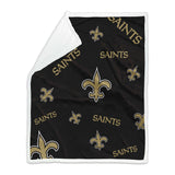 New Orleans Saints 50x60 Repeating Plush Sherpa Throw