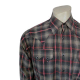 Rockmount Ranch Wear Men's Shadow Plaid Dobby Lurex Western Shirt in Black - Rockmount Clothing - Flyclothing LLC