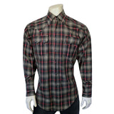 Rockmount Ranch Wear Men's Shadow Plaid Dobby Lurex Western Shirt in Black - Rockmount Clothing - Flyclothing LLC