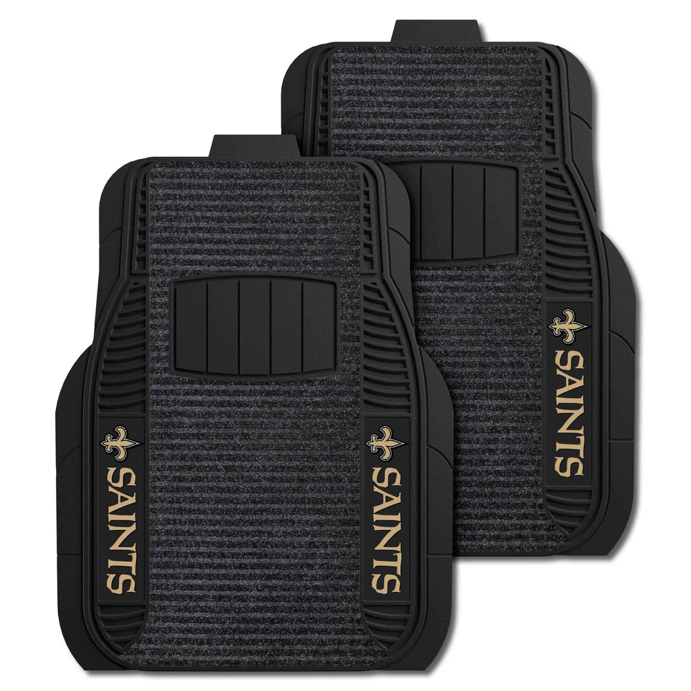NFL - New Orleans Saints 2-pc Deluxe Car Mat Set - Logo Brands - Flyclothing LLC
