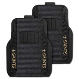 NFL - New Orleans Saints 2-pc Deluxe Car Mat Set - Logo Brands - Flyclothing LLC