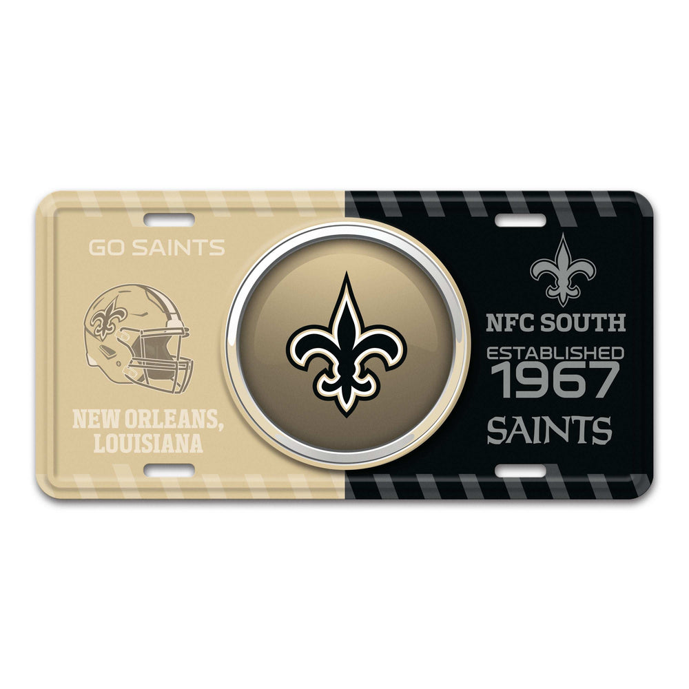 NFL - New Orleans Saints Embossed Metal License Plate - Logo Brands - Flyclothing LLC