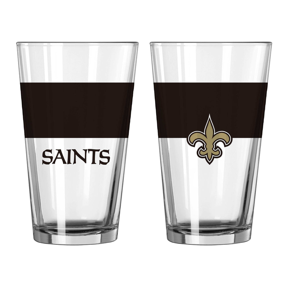 New Orleans Saints 16oz Colorblock Pint Glass - Logo Brands - Flyclothing LLC