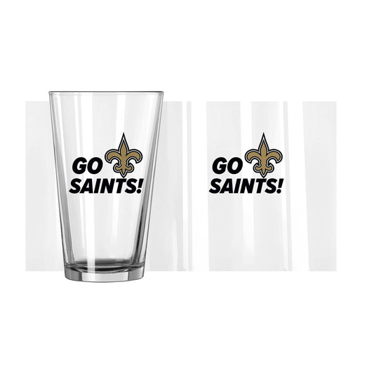 New Orleans Saints 16oz Slogan Pint Glass - Logo Brands - Flyclothing LLC