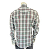 Rockmount Ranch Wear Men's Shadow Plaid Dobby Lurex Western Shirt in Grey - Rockmount Clothing - Flyclothing LLC