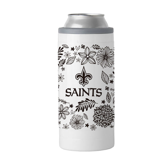 New Orleans Saints 12oz Botanical Slim Can Coolie - Logo Brands - Flyclothing LLC