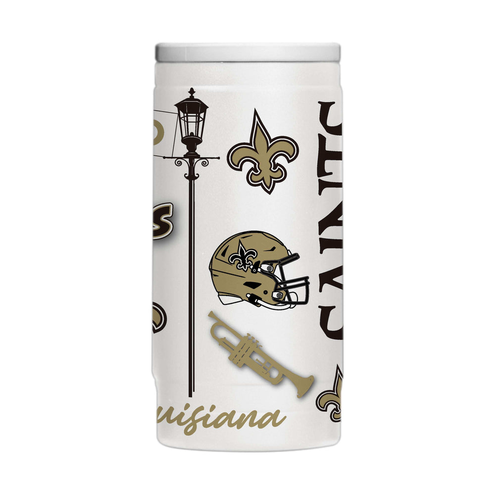 New Orleans Saints 12oz Native Powdercoat SlimCan Coolie - Logo Brands - Flyclothing LLC