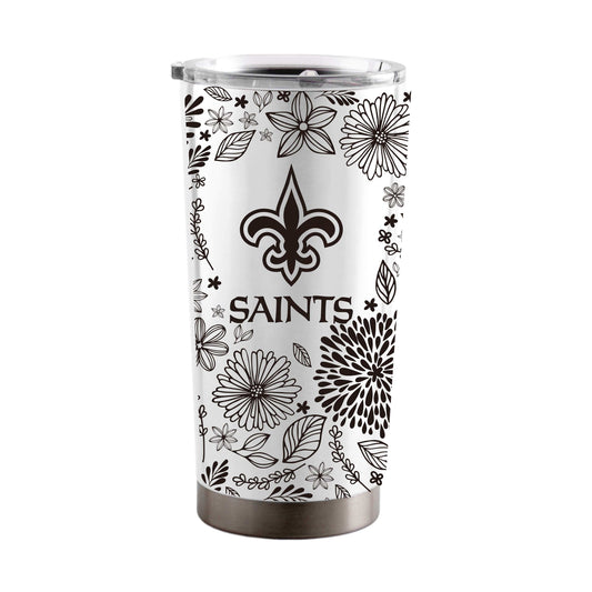 New Orleans Saints 20oz Botanical Stainless Steel Tumbler - Logo Brands - Flyclothing LLC