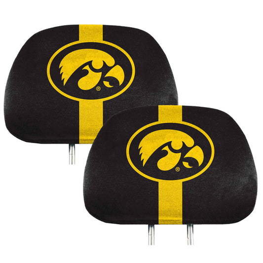 Iowa Hawkeyes Printed Head Rest Cover Set - 2 Pieces - Iowa