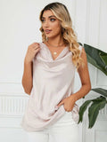 Solid Cowl Neck Top - Trendsi - Flyclothing LLC