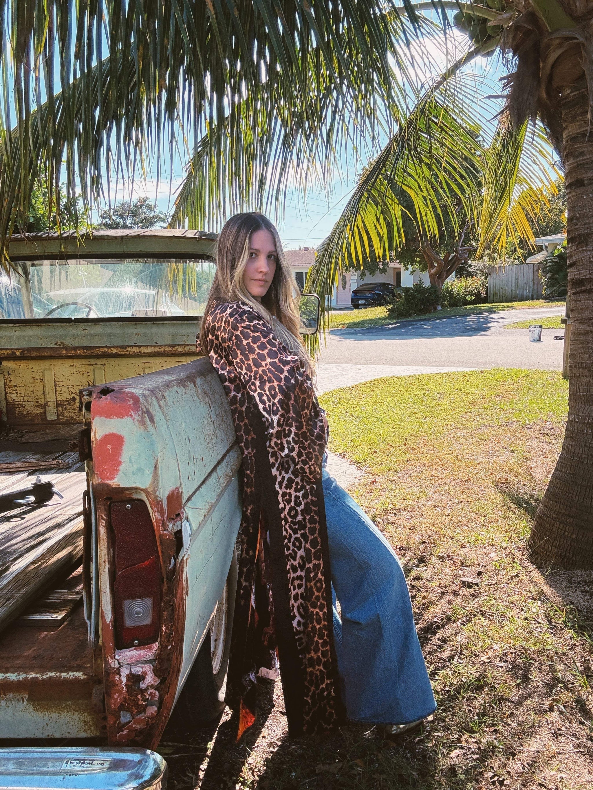 Rebel Yell Horse & Leopard Print Reversible Duster - Lil Bee's Bohemian - Flyclothing LLC