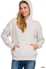 Zenana Fleece Kangaroo Pocket Hoodie - Trendsi - Flyclothing LLC