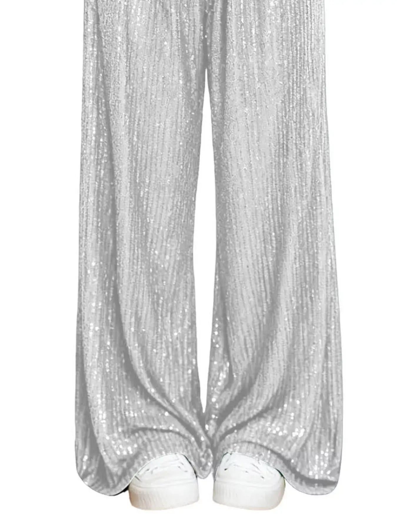 Sequin Wide-Leg Pants - Trendsi - Flyclothing LLC