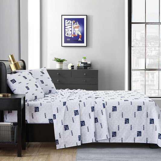 New York Giants Scatter Sheet Set Queen - Logo Brands - Flyclothing LLC