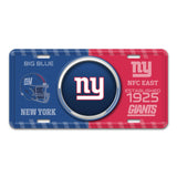 NFL - New York Giants Embossed Metal License Plate - Logo Brands - Flyclothing LLC