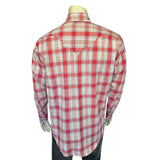 Rockmount Ranch Wear Men's Shadow Plaid Dobby Lurex Western Shirt in Red - Rockmount Clothing - Flyclothing LLC