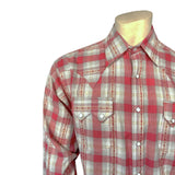 Rockmount Ranch Wear Men's Shadow Plaid Dobby Lurex Western Shirt in Red - Rockmount Clothing - Flyclothing LLC