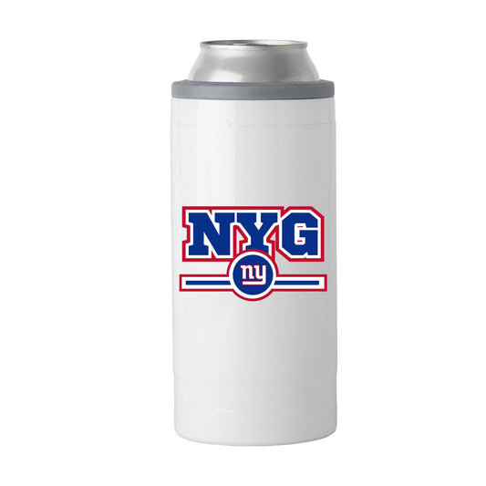 New York Giants Letterman 12 oz Slim Can Coolie - Logo Brands - Flyclothing LLC