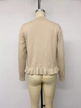 Ruffle Hem Button-Up Cardigan - Trendsi - Flyclothing LLC
