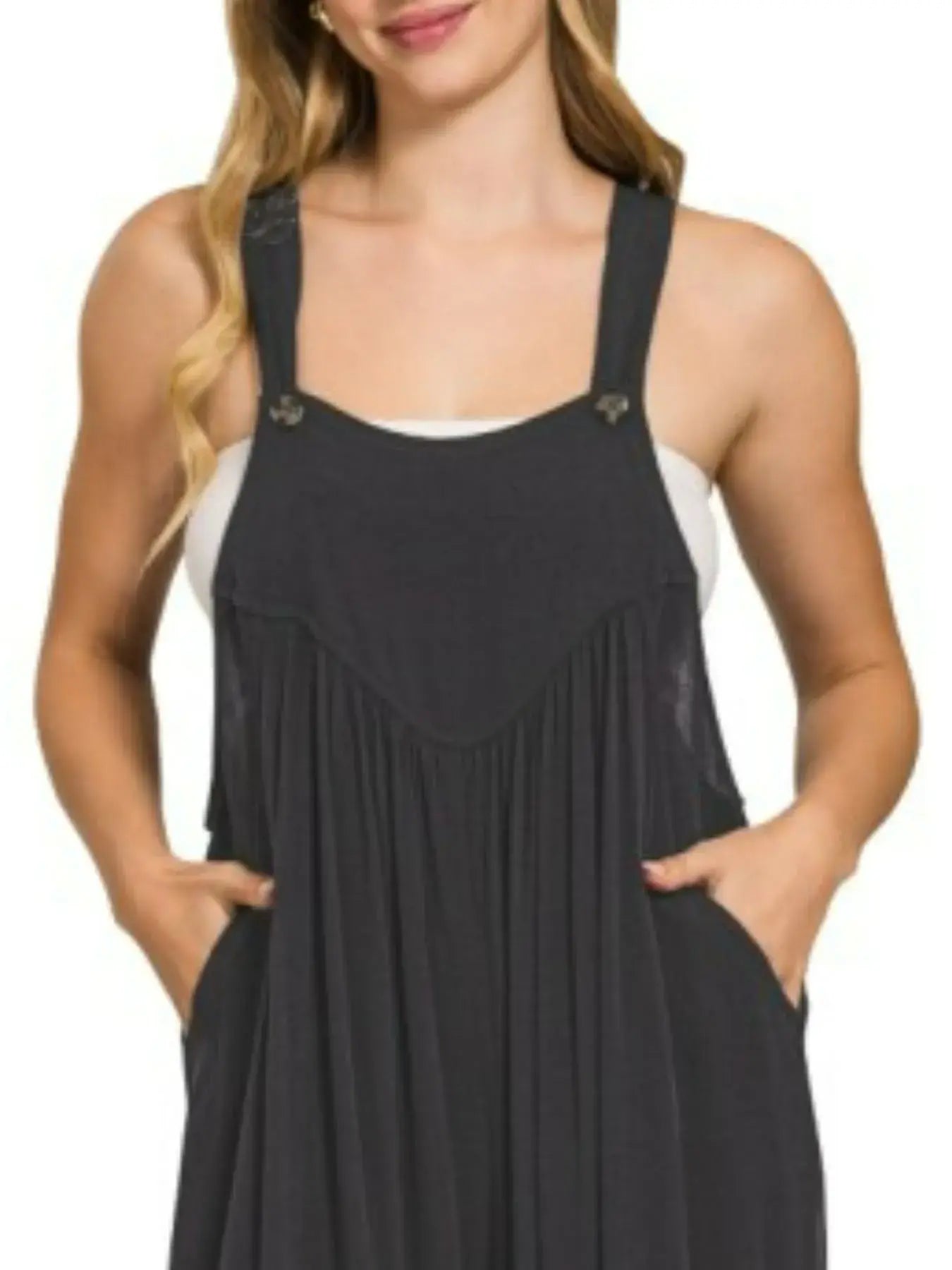 Zenana Woven Rayon Crepe Wide Leg Overalls - Trendsi - Flyclothing LLC