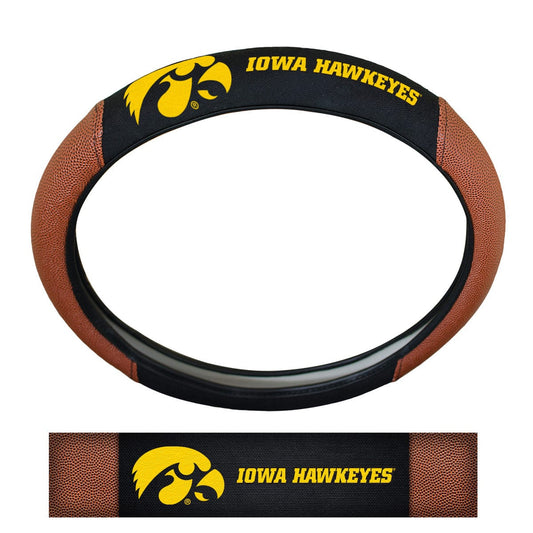 Iowa Hawkeyes Football Grip Steering Wheel Cover 15" Diameter - Iowa