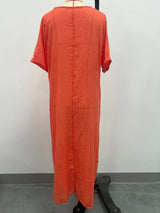 Full Size V-Neck Short Sleeve Midi Dress Plus Size - Trendsi - Flyclothing LLC