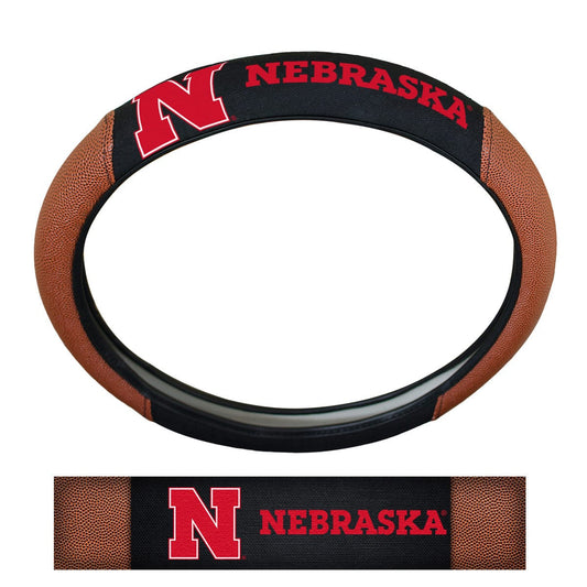Nebraska Cornhuskers Football Grip Steering Wheel Cover 15" Diameter - Nebraska