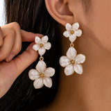Flower Dangle Earrings - Trendsi - Flyclothing LLC