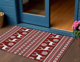 3' X 5' Red Black And Ivory Deer Washable Indoor Outdoor Area Rug - Homeroots - Flyclothing LLC