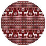 8' Red Black And Ivory Round Deer Washable Indoor Outdoor Area Rug - Homeroots - Flyclothing LLC
