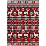 8' X 10' Red Black And Ivory Deer Washable Indoor Outdoor Area Rug - Homeroots - Flyclothing LLC