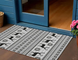 3' X 5' Silver Black And Ivory Deer Washable Indoor Outdoor Area Rug - Homeroots - Flyclothing LLC