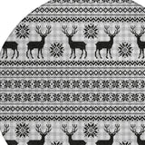 8' Silver Black And Ivory Round Deer Washable Indoor Outdoor Area Rug - Homeroots - Flyclothing LLC